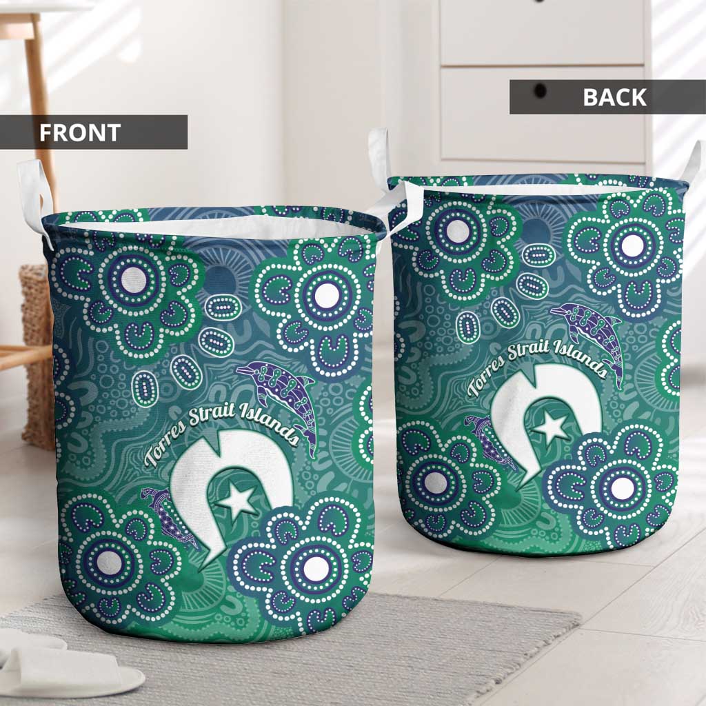 Sea Turtle Torres Strait Islands Laundry Basket Pacific Indigenous Australian Oceanic Dot Art