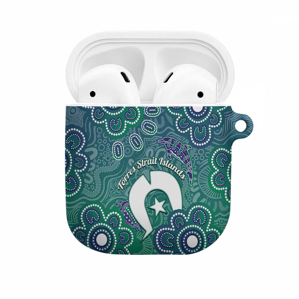 Sea Turtle Torres Strait Islands AirPods Case Pacific Indigenous Australian Oceanic Dot Art