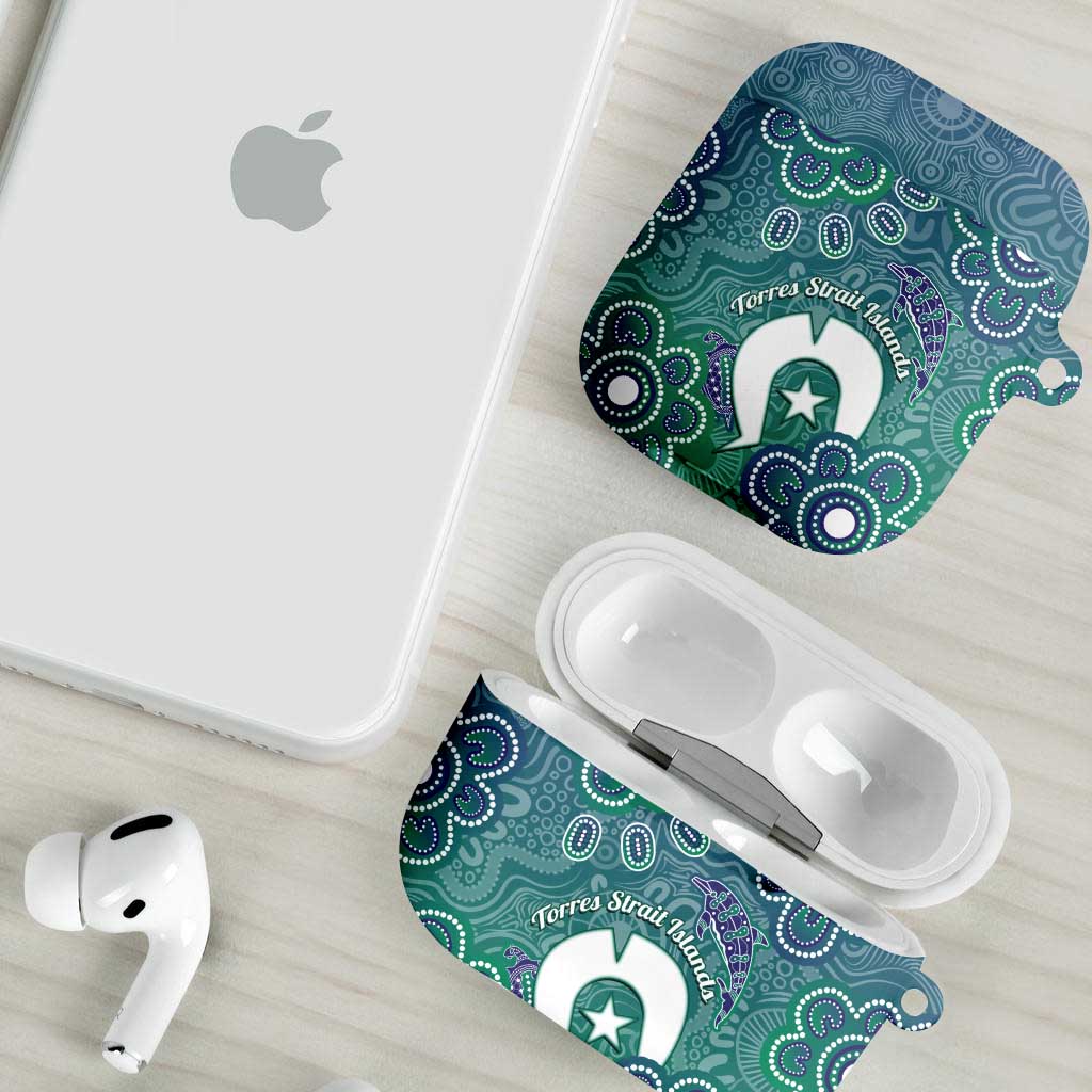 Sea Turtle Torres Strait Islands AirPods Case Pacific Indigenous Australian Oceanic Dot Art