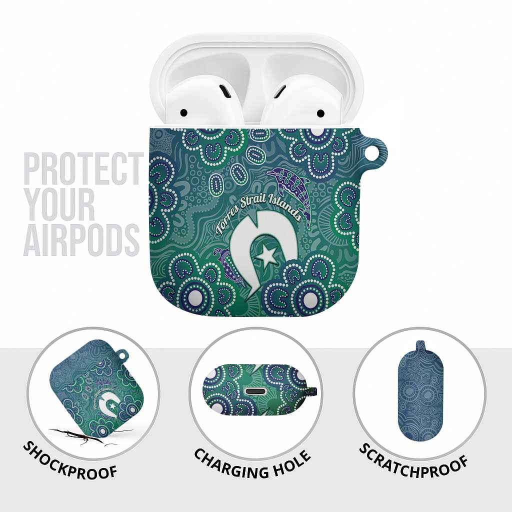 Sea Turtle Torres Strait Islands AirPods Case Pacific Indigenous Australian Oceanic Dot Art