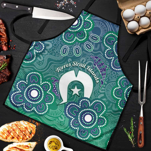 Sea Turtle Torres Strait Islands Apron Pacific Indigenous Australian Oceanic Dot Art
