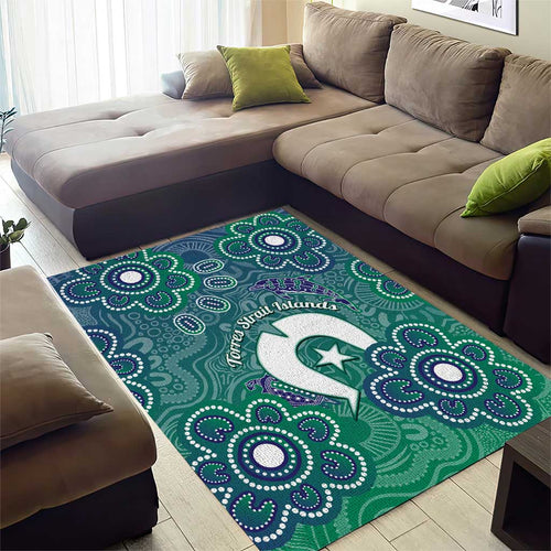 Sea Turtle Torres Strait Islands Area Rug Pacific Indigenous Australian Oceanic Dot Art