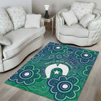 Sea Turtle Torres Strait Islands Area Rug Pacific Indigenous Australian Oceanic Dot Art