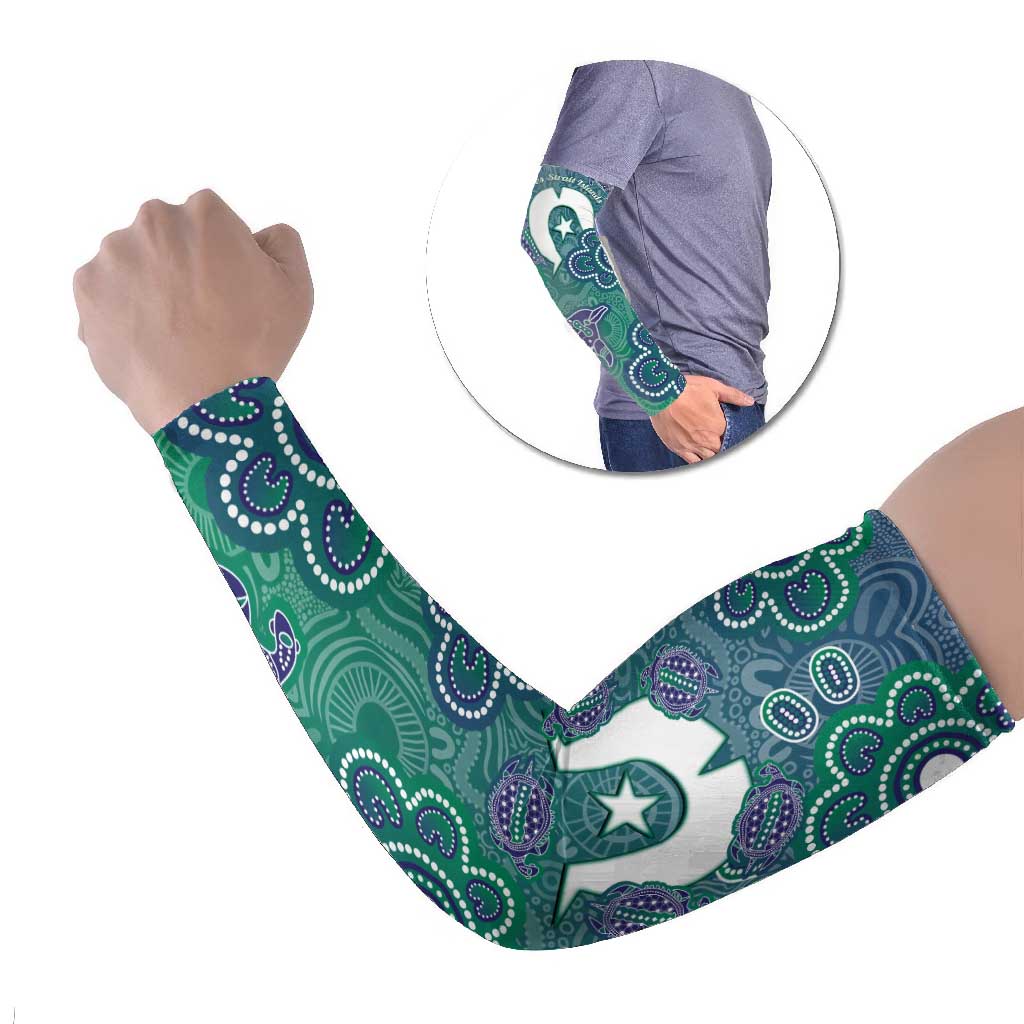 Sea Turtle Torres Strait Islands Arm Sleeves Pacific Indigenous Australian Oceanic Dot Art