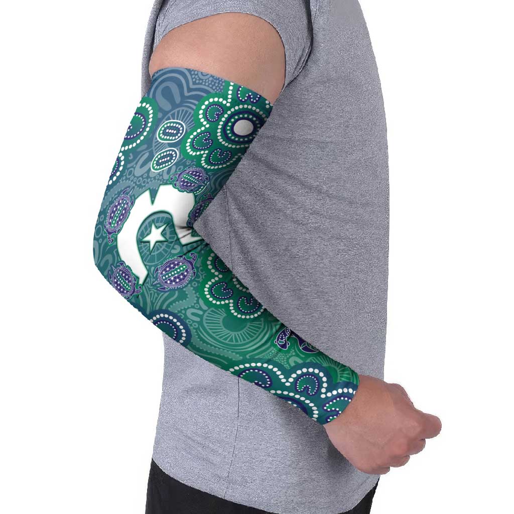 Sea Turtle Torres Strait Islands Arm Sleeves Pacific Indigenous Australian Oceanic Dot Art