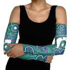 Sea Turtle Torres Strait Islands Arm Sleeves Pacific Indigenous Australian Oceanic Dot Art
