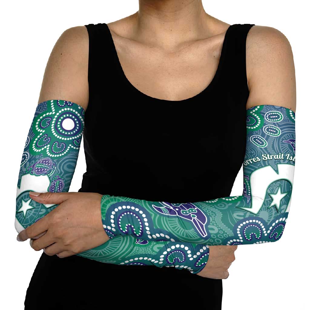 Sea Turtle Torres Strait Islands Arm Sleeves Pacific Indigenous Australian Oceanic Dot Art