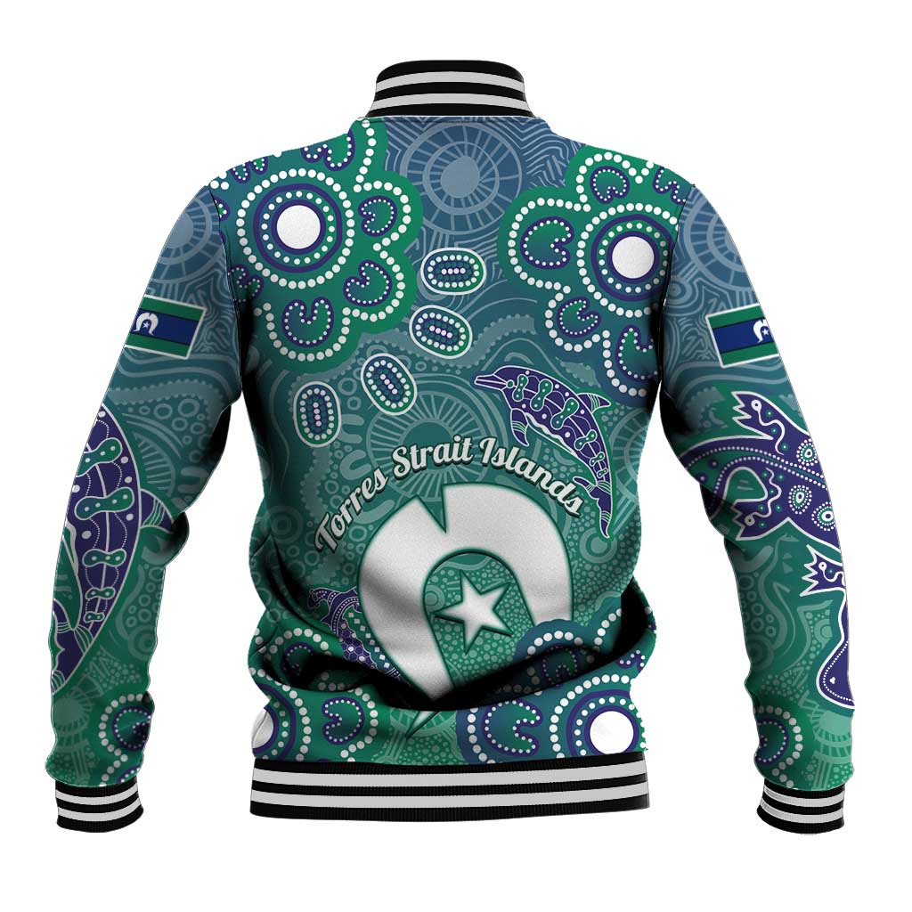 Sea Turtle Torres Strait Islands Baseball Jacket Pacific Indigenous Australian Oceanic Dot Art