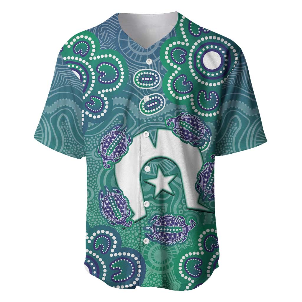 Sea Turtle Torres Strait Islands Baseball Jersey Pacific Indigenous Australian Oceanic Dot Art