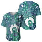 Sea Turtle Torres Strait Islands Baseball Jersey Pacific Indigenous Australian Oceanic Dot Art