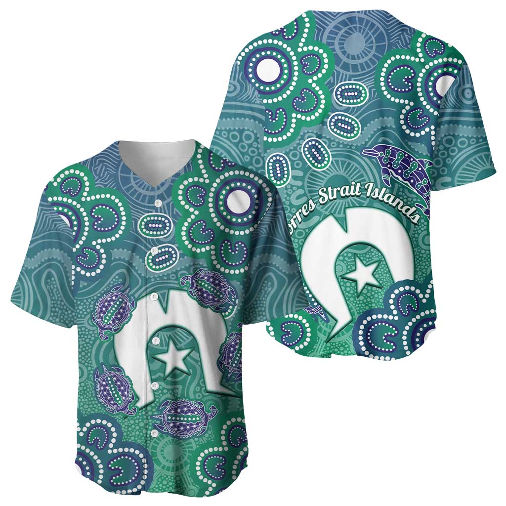 Sea Turtle Torres Strait Islands Baseball Jersey Pacific Indigenous Australian Oceanic Dot Art