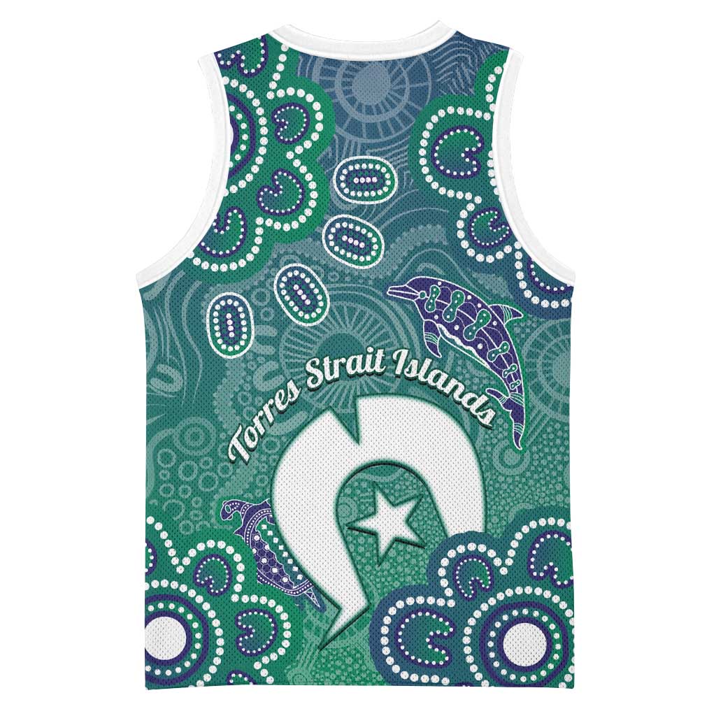 Sea Turtle Torres Strait Islands Basketball Jersey Pacific Indigenous Australian Oceanic Dot Art