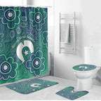 Sea Turtle Torres Strait Islands Bathroom Set Pacific Indigenous Australian Oceanic Dot Art