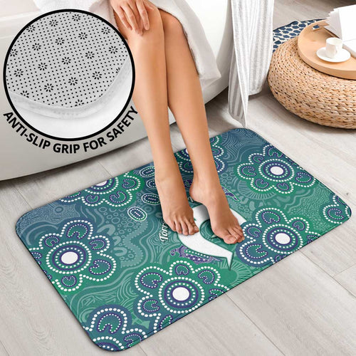 Sea Turtle Torres Strait Islands Bathroom Set Pacific Indigenous Australian Oceanic Dot Art