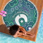 Sea Turtle Torres Strait Islands Beach Blanket Pacific Indigenous Australian Oceanic Dot Art