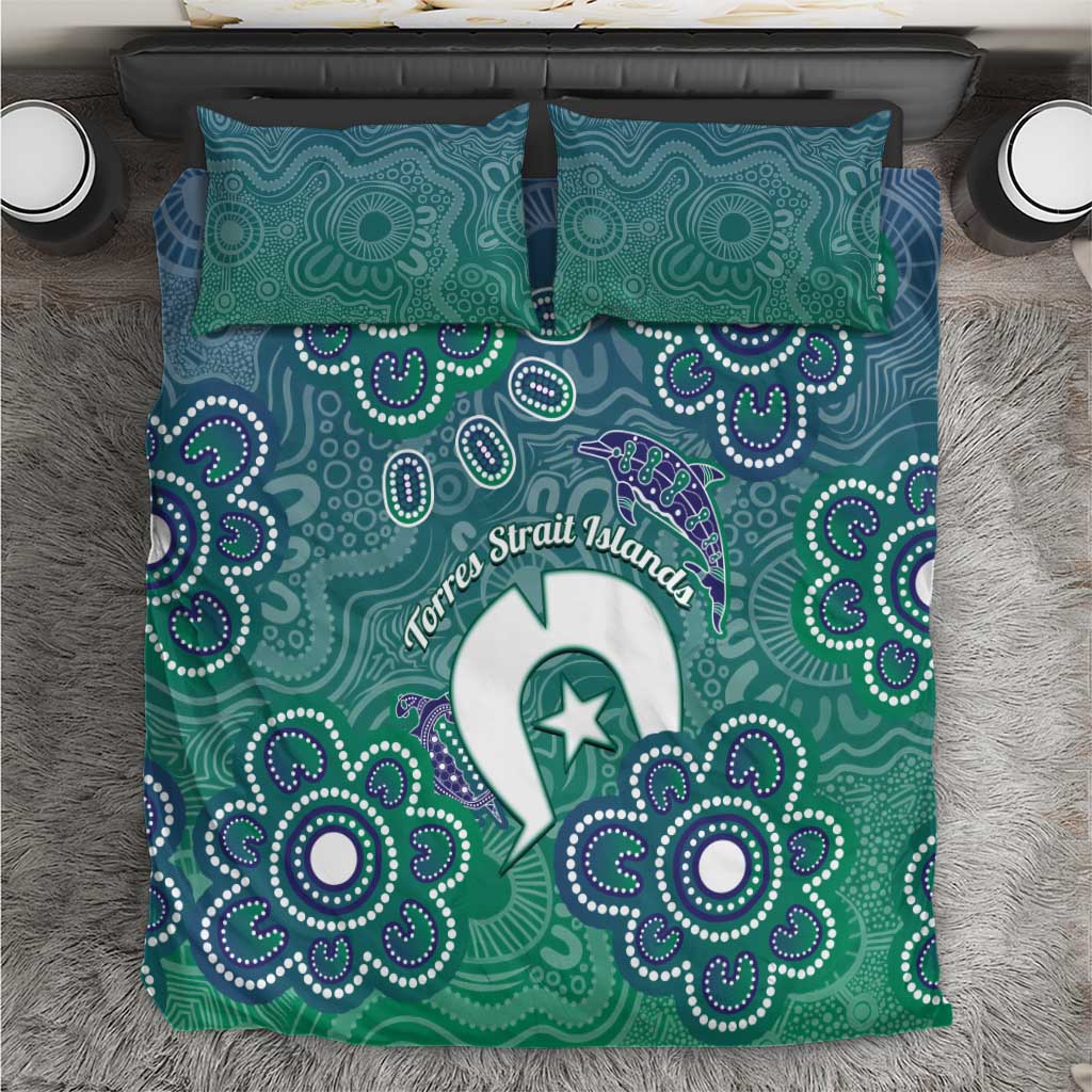 Sea Turtle Torres Strait Islands Bedding Set Pacific Indigenous Australian Oceanic Dot Art