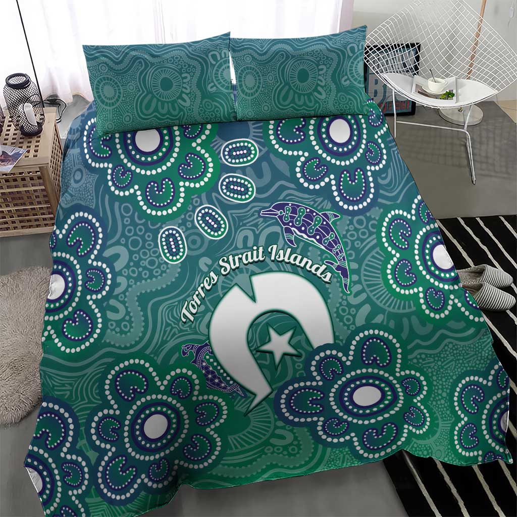 Sea Turtle Torres Strait Islands Bedding Set Pacific Indigenous Australian Oceanic Dot Art