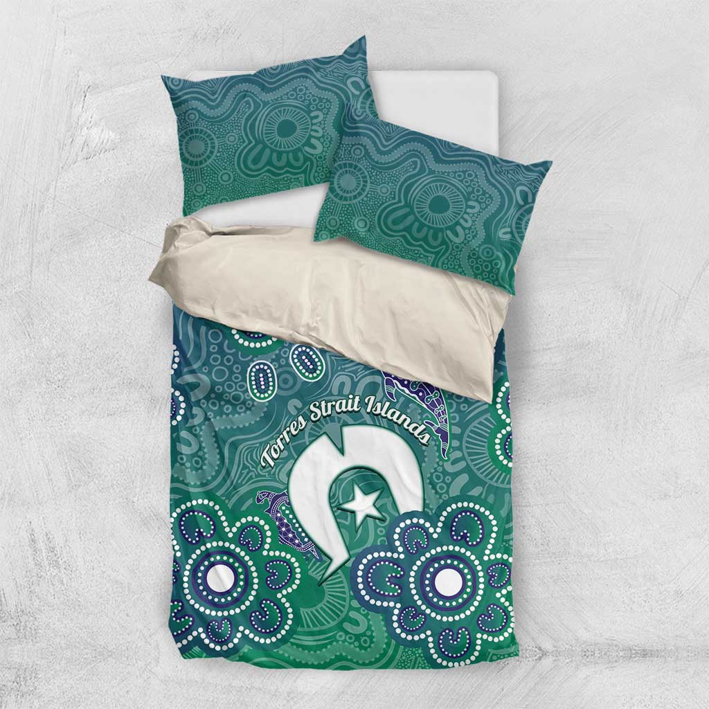 Sea Turtle Torres Strait Islands Bedding Set Pacific Indigenous Australian Oceanic Dot Art