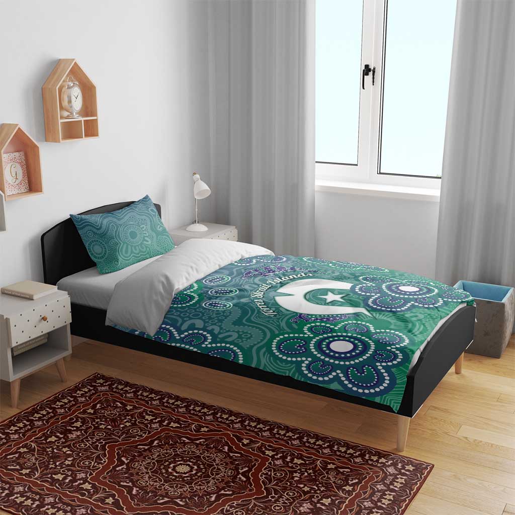 Sea Turtle Torres Strait Islands Bedding Set Pacific Indigenous Australian Oceanic Dot Art