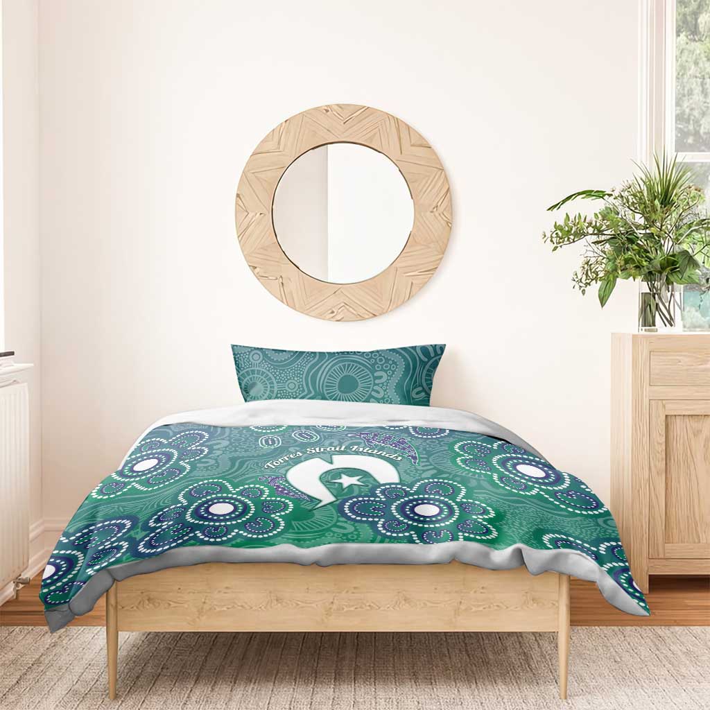 Sea Turtle Torres Strait Islands Bedding Set Pacific Indigenous Australian Oceanic Dot Art