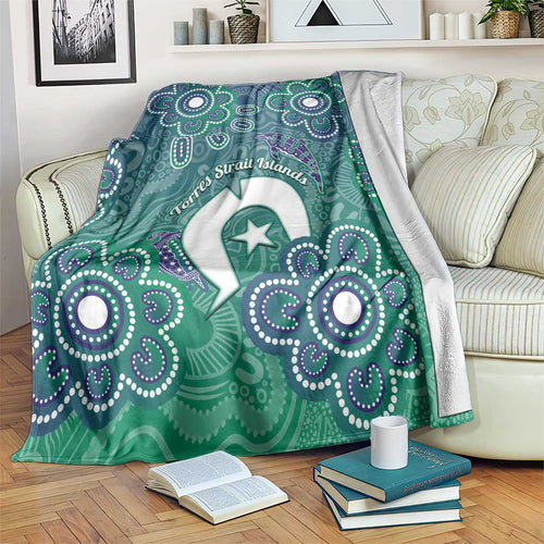 Sea Turtle Torres Strait Islands Blanket Pacific Indigenous Australian Oceanic Dot Art