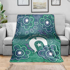 Sea Turtle Torres Strait Islands Blanket Pacific Indigenous Australian Oceanic Dot Art