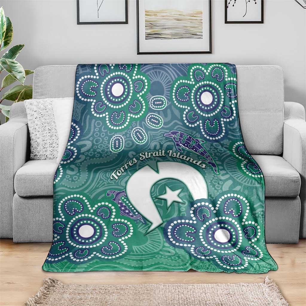 Sea Turtle Torres Strait Islands Blanket Pacific Indigenous Australian Oceanic Dot Art