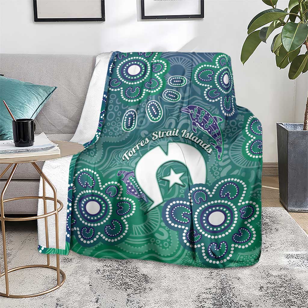 Sea Turtle Torres Strait Islands Blanket Pacific Indigenous Australian Oceanic Dot Art