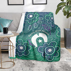 Sea Turtle Torres Strait Islands Blanket Pacific Indigenous Australian Oceanic Dot Art
