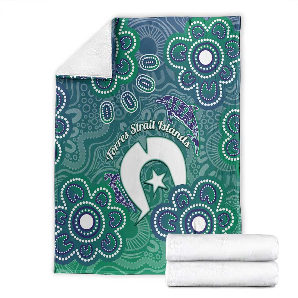 Sea Turtle Torres Strait Islands Blanket Pacific Indigenous Australian Oceanic Dot Art
