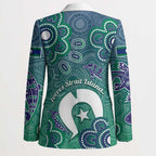 Sea Turtle Torres Strait Islands Blazer Pacific Indigenous Australian Oceanic Dot Art