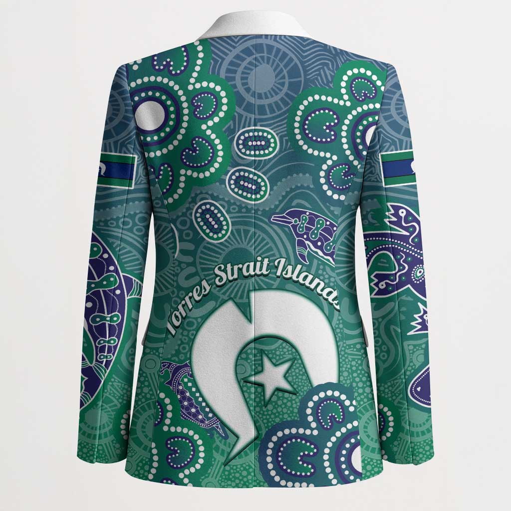 Sea Turtle Torres Strait Islands Blazer Pacific Indigenous Australian Oceanic Dot Art