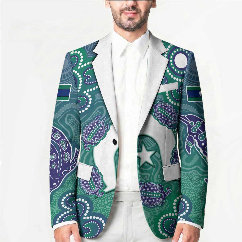 Sea Turtle Torres Strait Islands Blazer Pacific Indigenous Australian Oceanic Dot Art