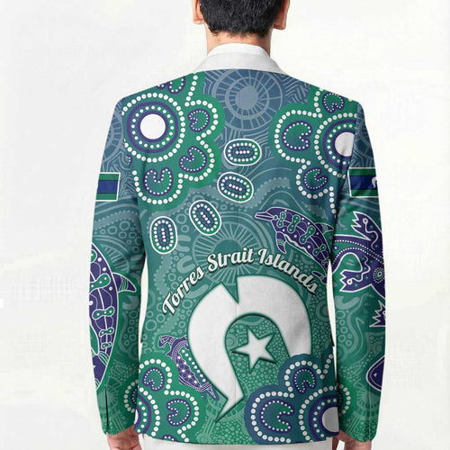 Sea Turtle Torres Strait Islands Blazer Pacific Indigenous Australian Oceanic Dot Art