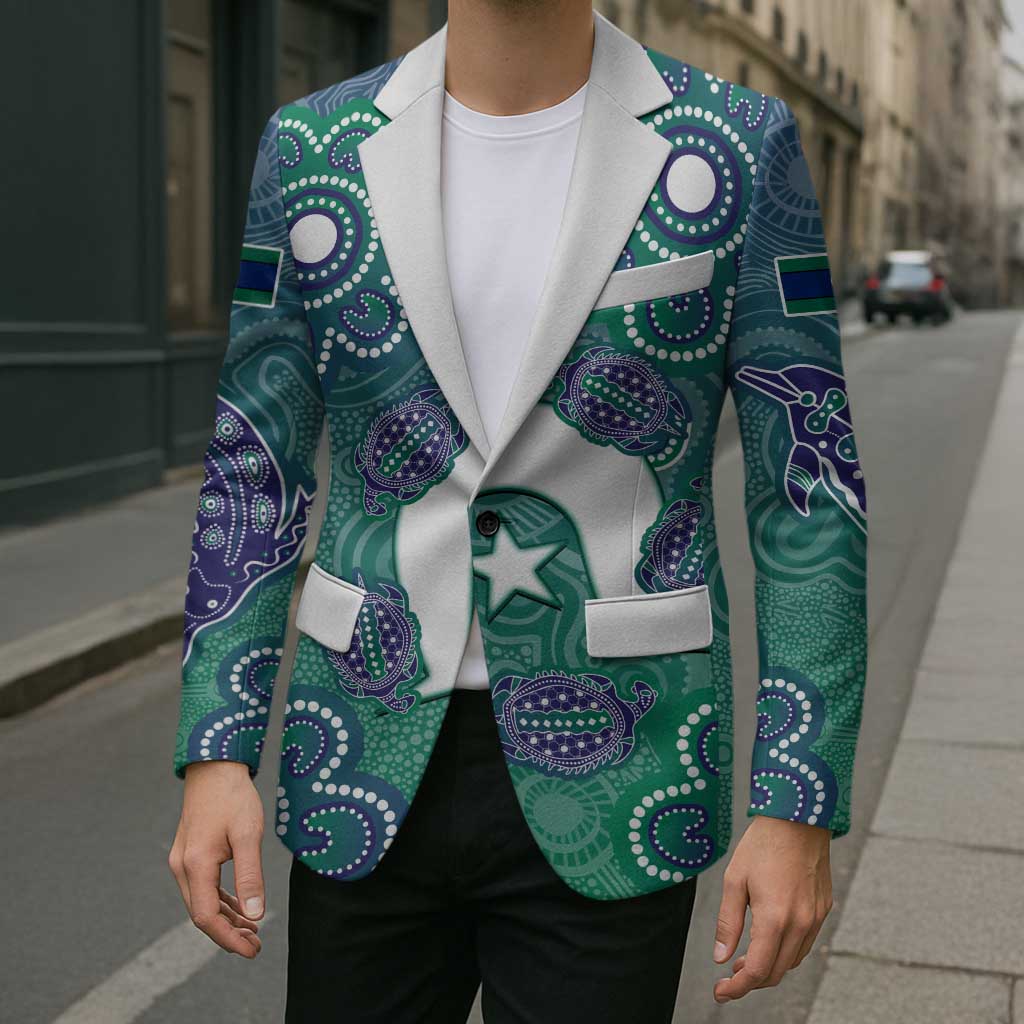 Sea Turtle Torres Strait Islands Blazer Pacific Indigenous Australian Oceanic Dot Art