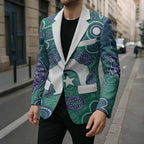 Sea Turtle Torres Strait Islands Blazer Pacific Indigenous Australian Oceanic Dot Art