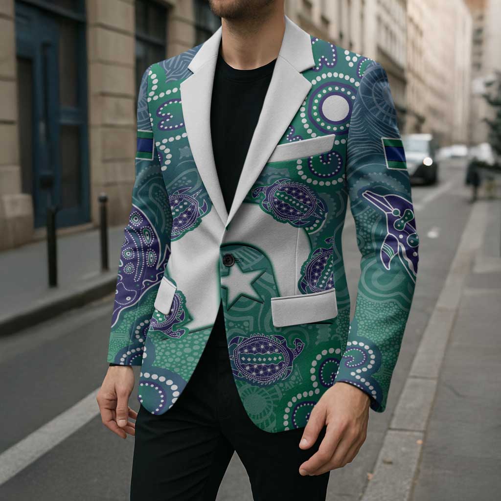 Sea Turtle Torres Strait Islands Blazer Pacific Indigenous Australian Oceanic Dot Art