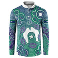 Sea Turtle Torres Strait Islands Button Sweatshirt Pacific Indigenous Australian Oceanic Dot Art