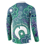 Sea Turtle Torres Strait Islands Button Sweatshirt Pacific Indigenous Australian Oceanic Dot Art