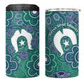 Sea Turtle Torres Strait Islands 4 in 1 Can Cooler Tumbler Pacific Indigenous Australian Oceanic Dot Art