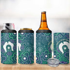 Sea Turtle Torres Strait Islands 4 in 1 Can Cooler Tumbler Pacific Indigenous Australian Oceanic Dot Art