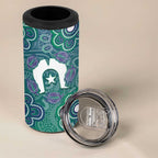 Sea Turtle Torres Strait Islands 4 in 1 Can Cooler Tumbler Pacific Indigenous Australian Oceanic Dot Art