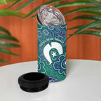 Sea Turtle Torres Strait Islands 4 in 1 Can Cooler Tumbler Pacific Indigenous Australian Oceanic Dot Art