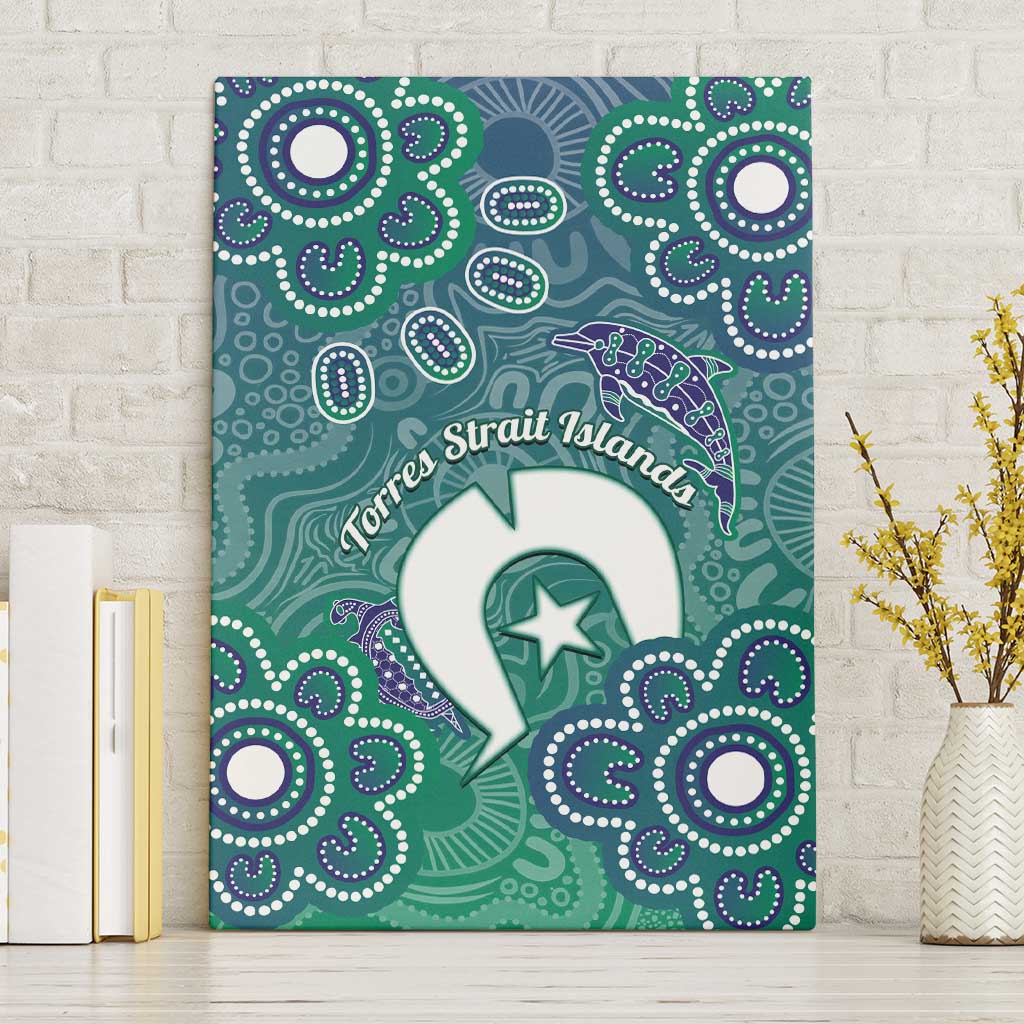 Sea Turtle Torres Strait Islands Canvas Wall Art Pacific Indigenous Australian Oceanic Dot Art