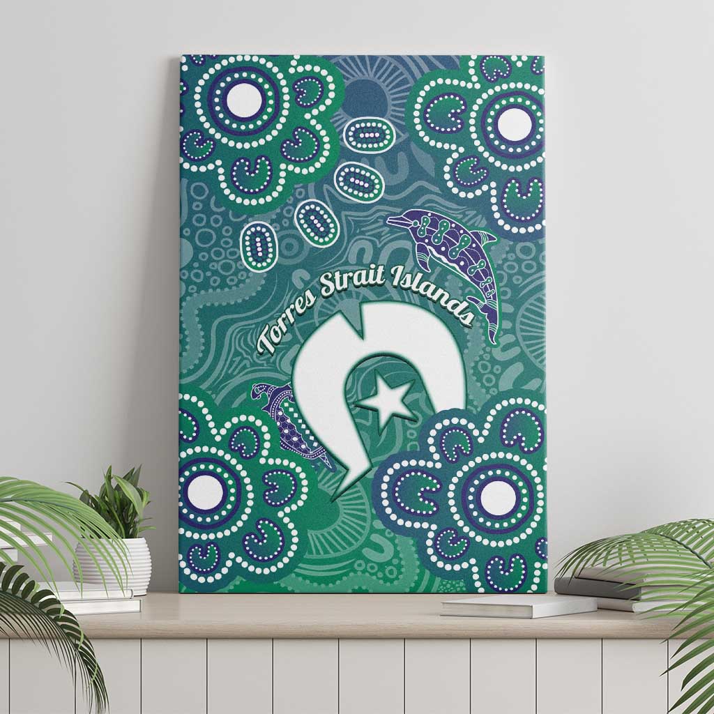 Sea Turtle Torres Strait Islands Canvas Wall Art Pacific Indigenous Australian Oceanic Dot Art