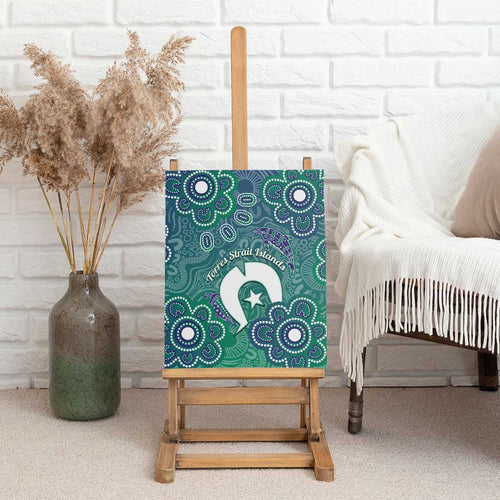 Sea Turtle Torres Strait Islands Canvas Wall Art Pacific Indigenous Australian Oceanic Dot Art
