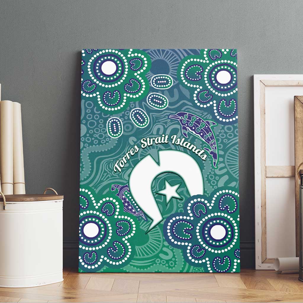 Sea Turtle Torres Strait Islands Canvas Wall Art Pacific Indigenous Australian Oceanic Dot Art