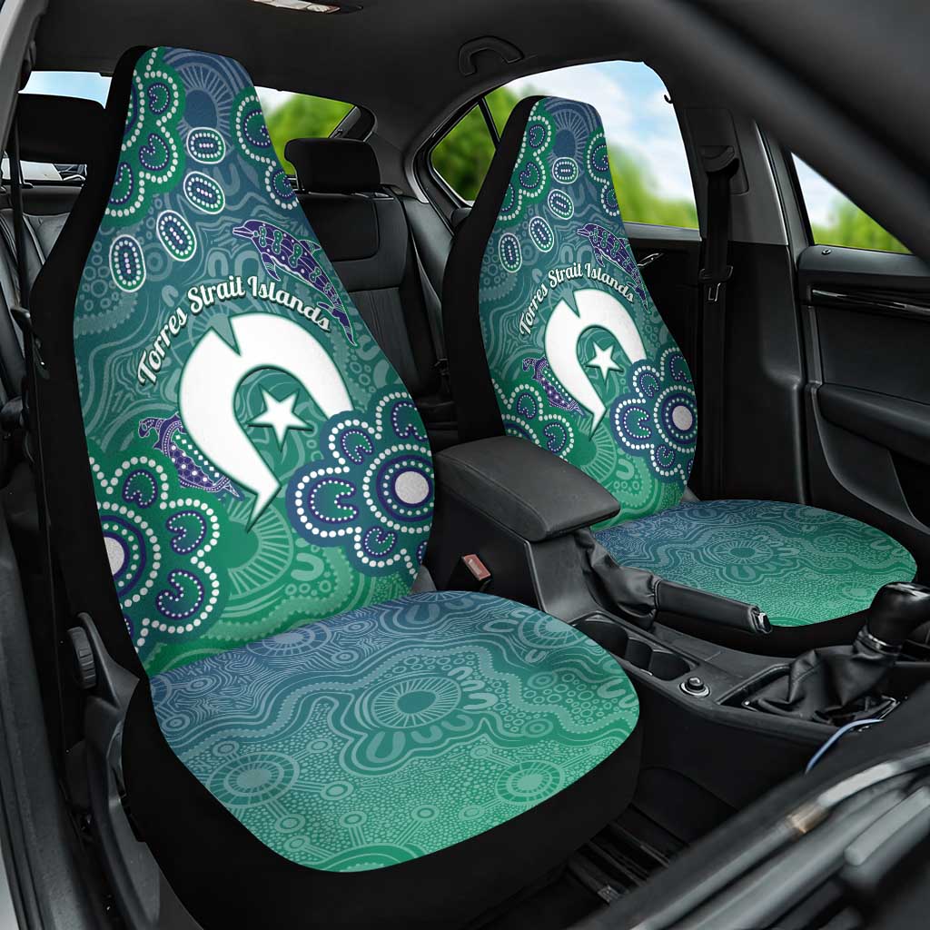 Sea Turtle Torres Strait Islands Car Seat Cover Pacific Indigenous Australian Oceanic Dot Art