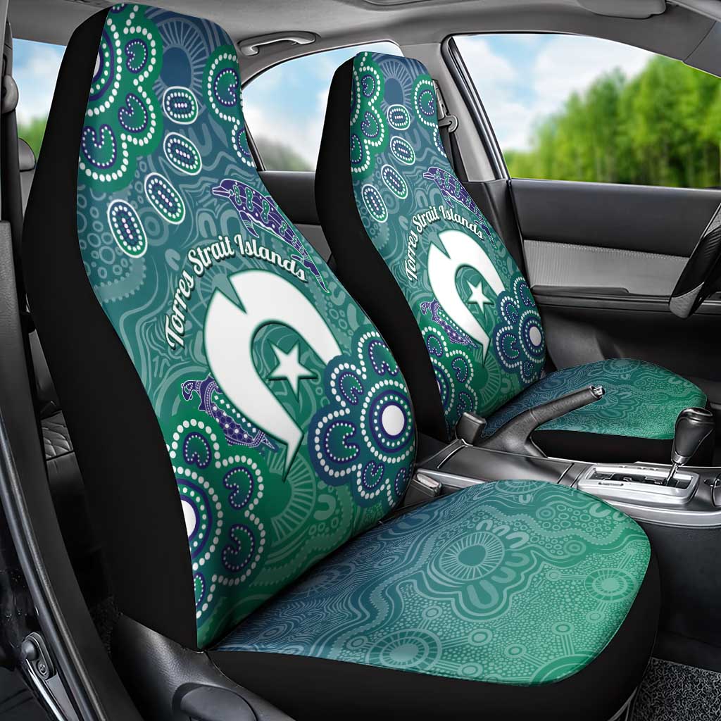 Sea Turtle Torres Strait Islands Car Seat Cover Pacific Indigenous Australian Oceanic Dot Art