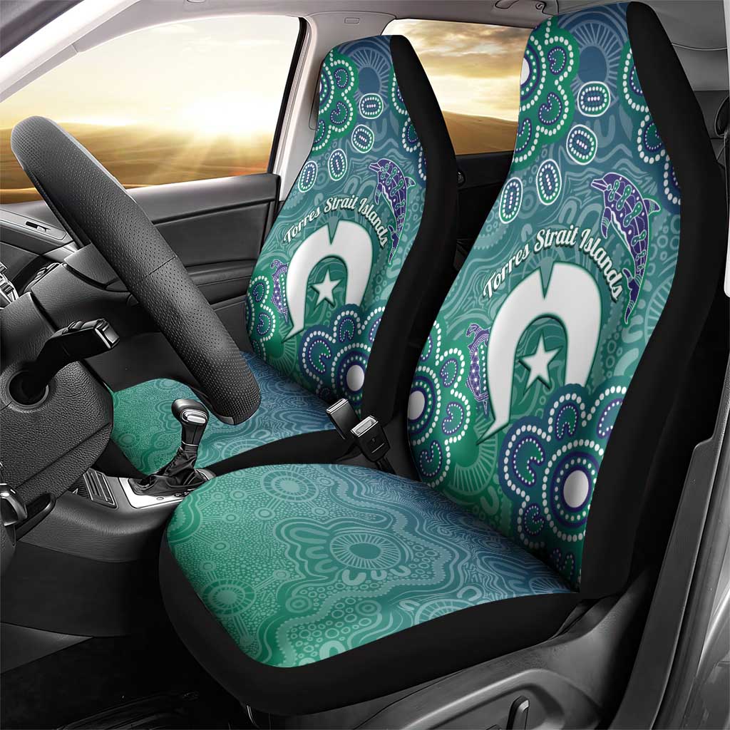 Sea Turtle Torres Strait Islands Car Seat Cover Pacific Indigenous Australian Oceanic Dot Art